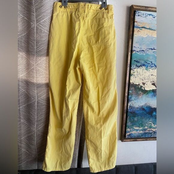 Xirena Baylor Yellow Twill Cotton High Rise Straight Trouser Pants Womens 27 - Picture 6 of 16